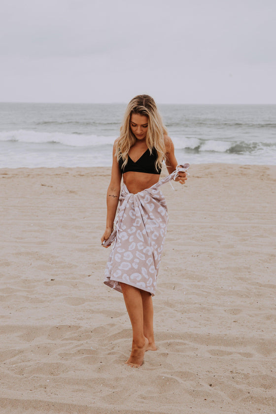 Leopard Turkish Towel Peshtemal in Beige