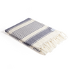 Sauna Stripe Terry Cloth Lined Turkish Towel in Navy Blue