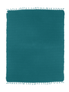 CLEARANCE - Stonewashed Large Turkish Throw Blanket in Teal Blue