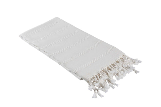 Stonewashed Organic Turkish Towel in 'Almost White'